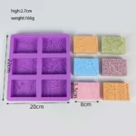 Figure Checkered Shaped Soap Mold 6 Hole - Image 3