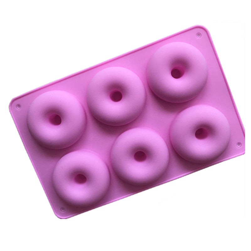 6 Holes Silicone Round Shape Doughnuts Soap Mold