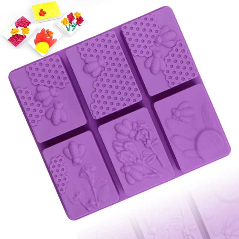 6 Hole Honeycomb Rectangle Soap Mold