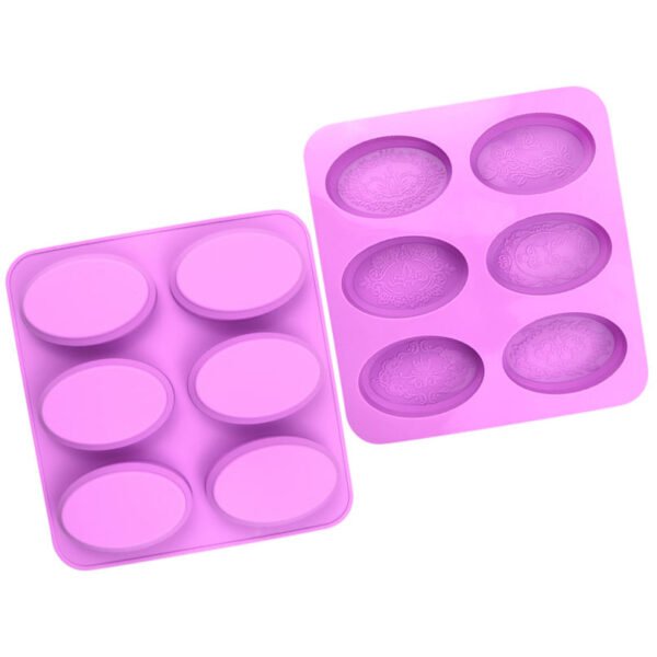 Ellipse with Decorative Design Shape Silicone Mold