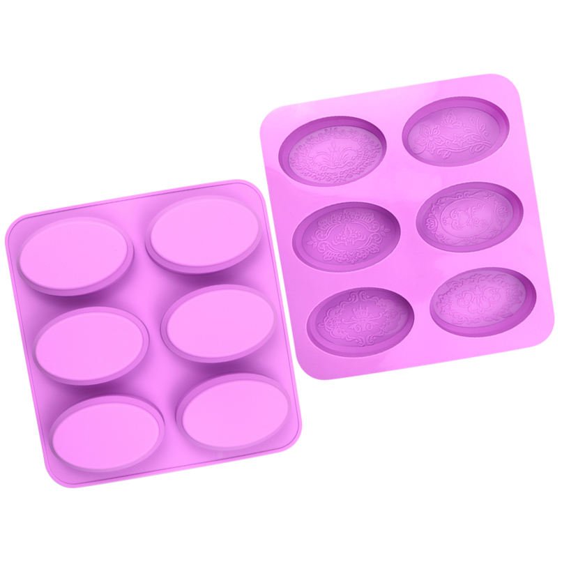 Ellipse with Decorative Design Shape Silicone Mold Ellipse with Decorative Design Shape Silicone Mold